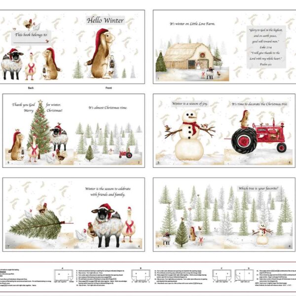 Multi 36 Inch Hello Winter Book Panel # 1416P-86