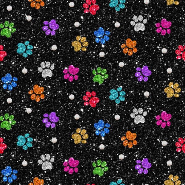 Black Paw Prints 3 Inch repeat # 1739-99