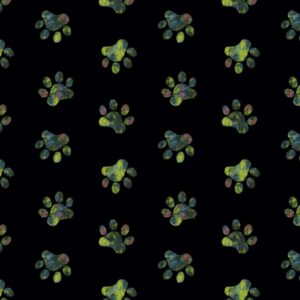 Black/Multi Paw Prints # 1930-96