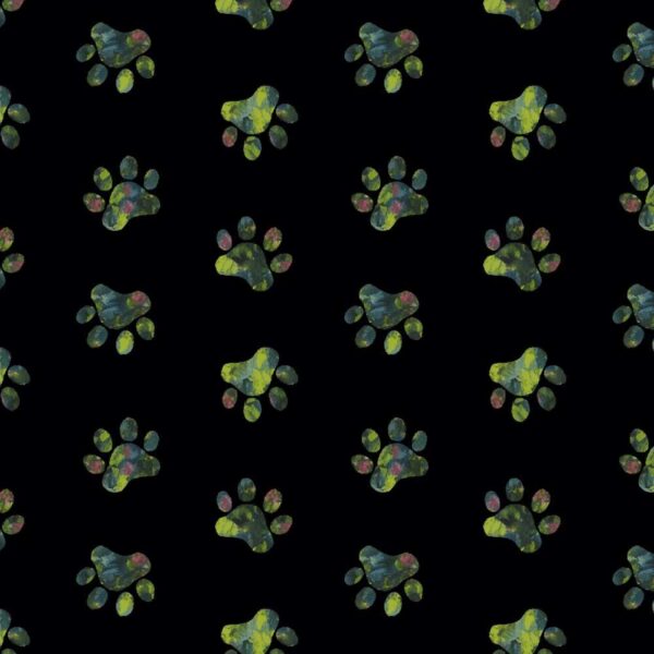 Black/Multi Paw Prints # 1930-96