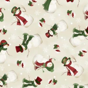 Cream Tossed Snowmen # 27736-237