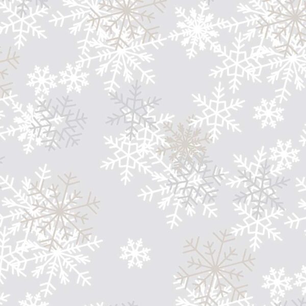 Light Grey Snowflakes 108in Wide Back # 51461-1