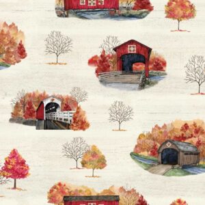 Covered Bridges in Fall Main Cream # CD16210R-CREAM