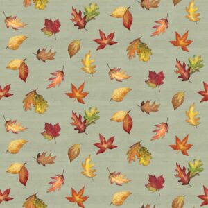 Covered Bridges in Fall Leaf Toss Sage # CD16211R-SAGE