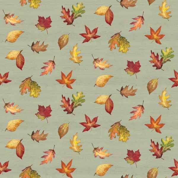 Covered Bridges in Fall Leaf Toss Sage # CD16211R-SAGE