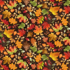 Brown Tossed Fall Leaves # CD3515-BROWN