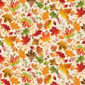 Cream Tossed Fall Leaves # CD3515-CREAM