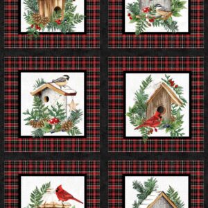 Northcott Winter Song Birdhouse Panel - DP27800-99
