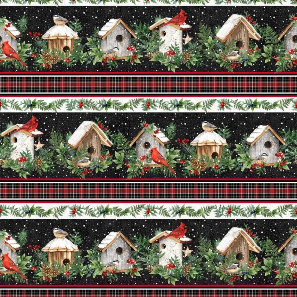 Northcott Winter Song Border Stripe - DP27801-99