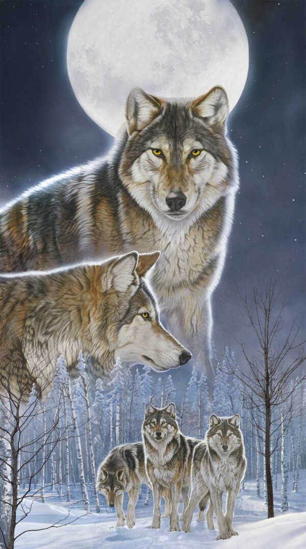 Northcott Wild at Heart Wolf Panel - DP28190-46