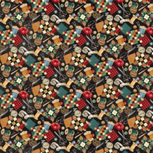 Northcott Stonehenge Stitchin Sewing Stuff - DP28343-99