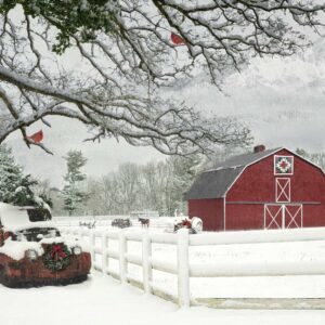December Frosted Holiday Panel 29.5 x 42.5 # X5561H-597