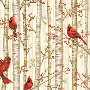 Cream/Gold Berries And Birch # X7794H-33G