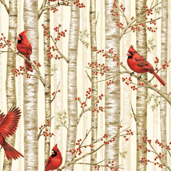 Cream/Gold Berries And Birch # X7794H-33G