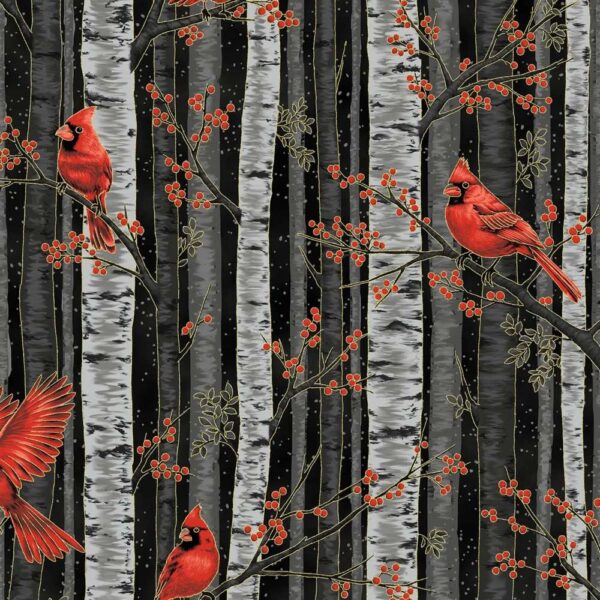 Black/Gold Berries And Birch # X7794H-4G