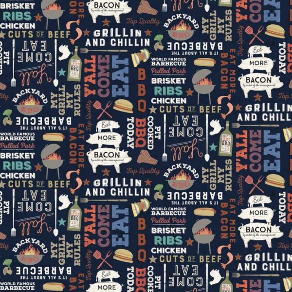 Black Backyard BBQ Digital Words # Y4416-3