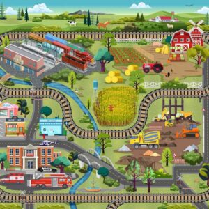 Multi Color Let's Go Digital 36" Canvas Play Mat # Y4462-55